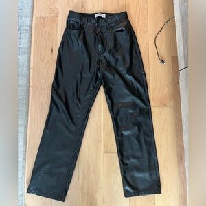 Abercrombie 90s straight leg leather pant